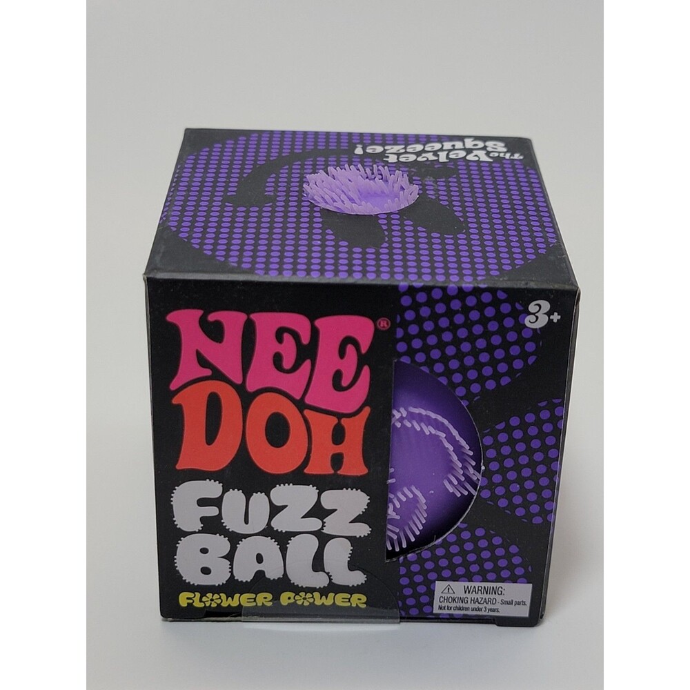 Purple Needoh Fuzz Ball Velvet Squeeze Squish Stress New - Fast Shipping
